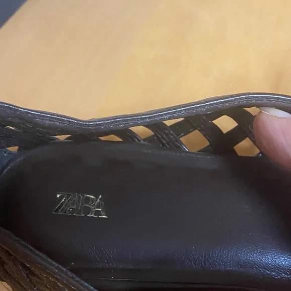 Zara Dark Brown Woven Loafers - Picture 2 of 3